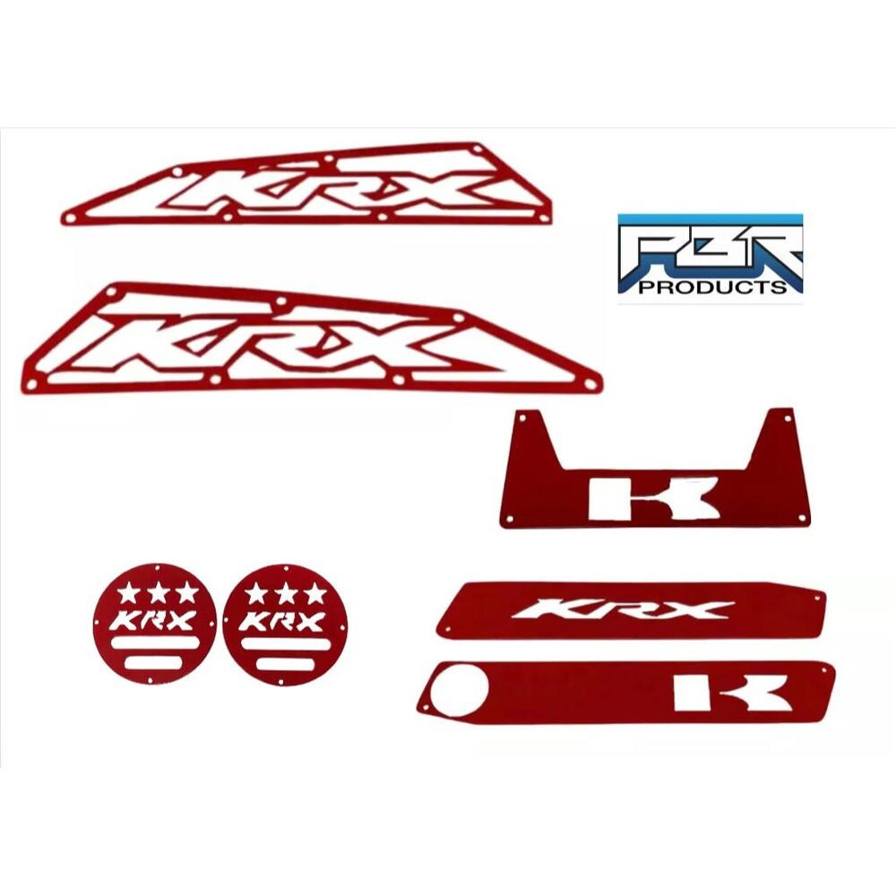 PBR Kawasaki KRX KRX-4 kit: Frog Skins, Dash Plates, Cubby, & Drains - RED